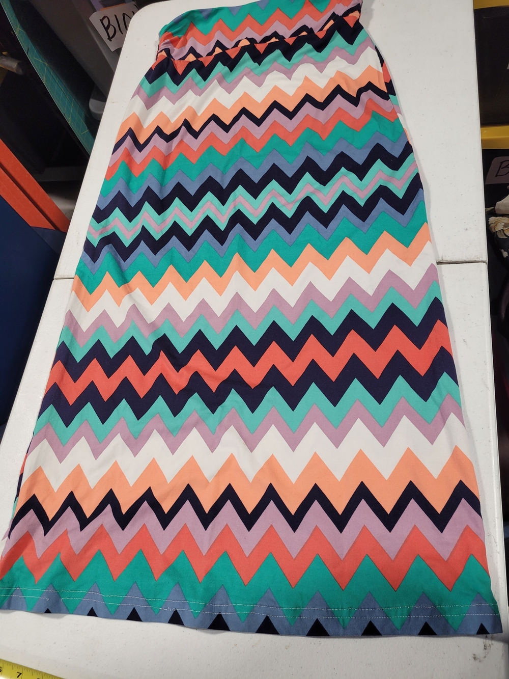 Rue21 Multicolor Chevron Maxi Skirt - Navy, Teal, Coral - Picture 3 of 3